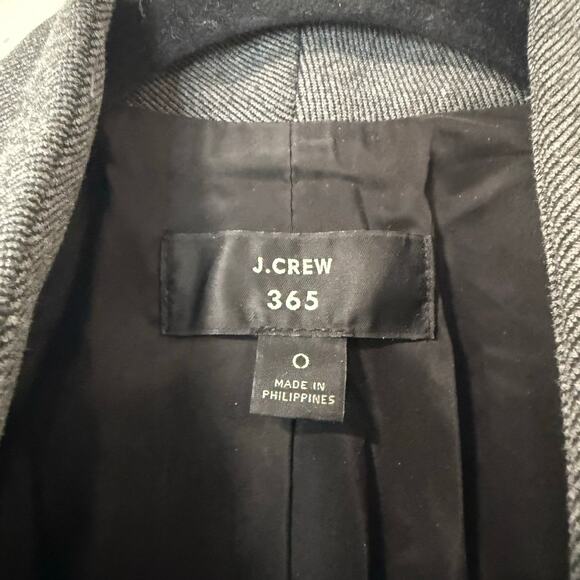 J.CREW 365 Women's Going Out Blazer Jacket Open Front Grey Black 0 Business Work - Picture 3 of 6